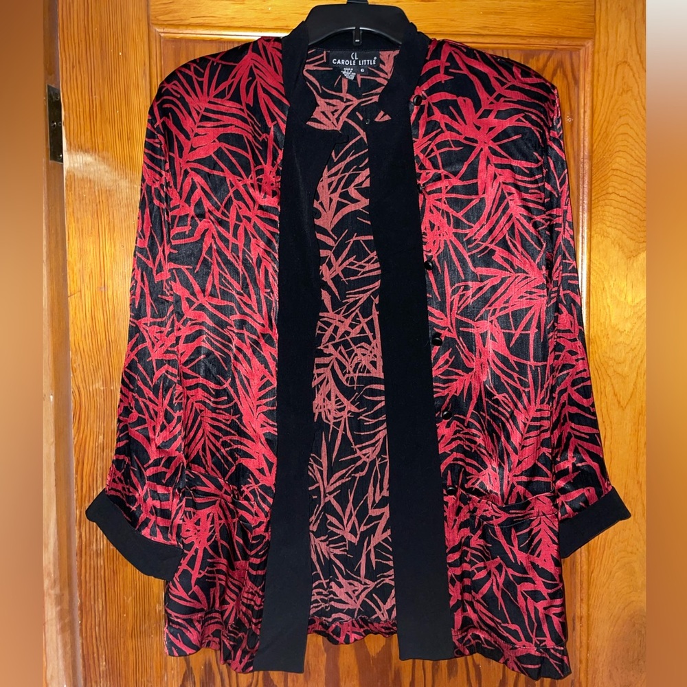 Vintage red/black print blazer. Found at vintage shop.